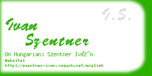 ivan szentner business card